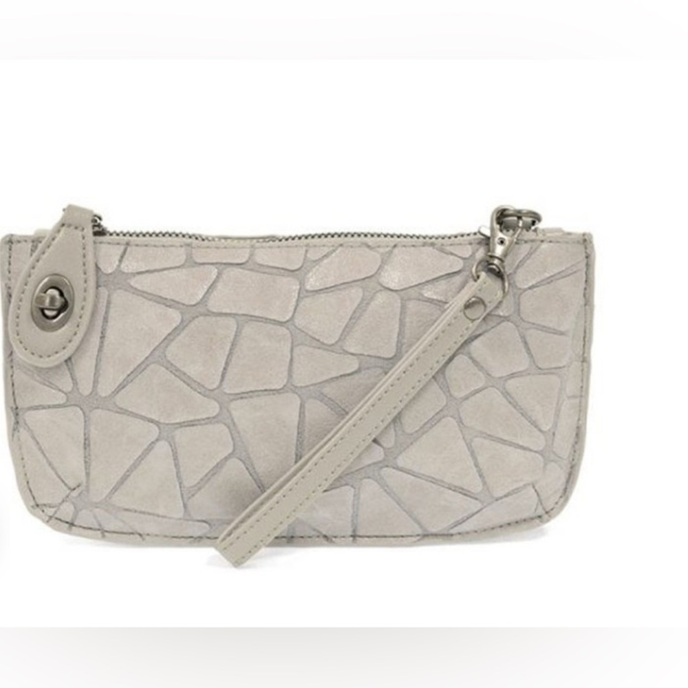 Joy Susan Geo Crossbody Wristlet Clutch - Grey